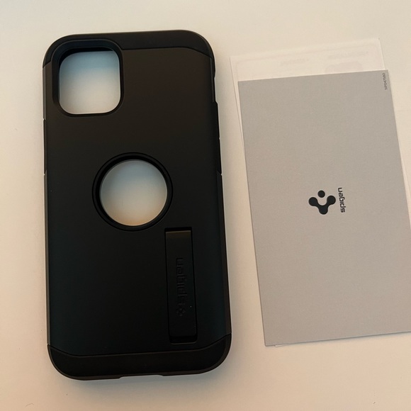 Spigen iPhone 12 mini tough armor case. Black - Picture 2 of 8